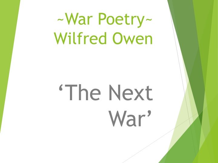 war poetry wilfred owen