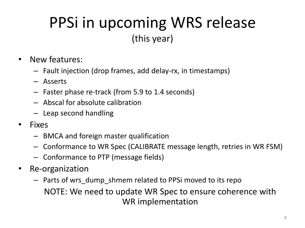 ppsi in upcoming wrs release this year