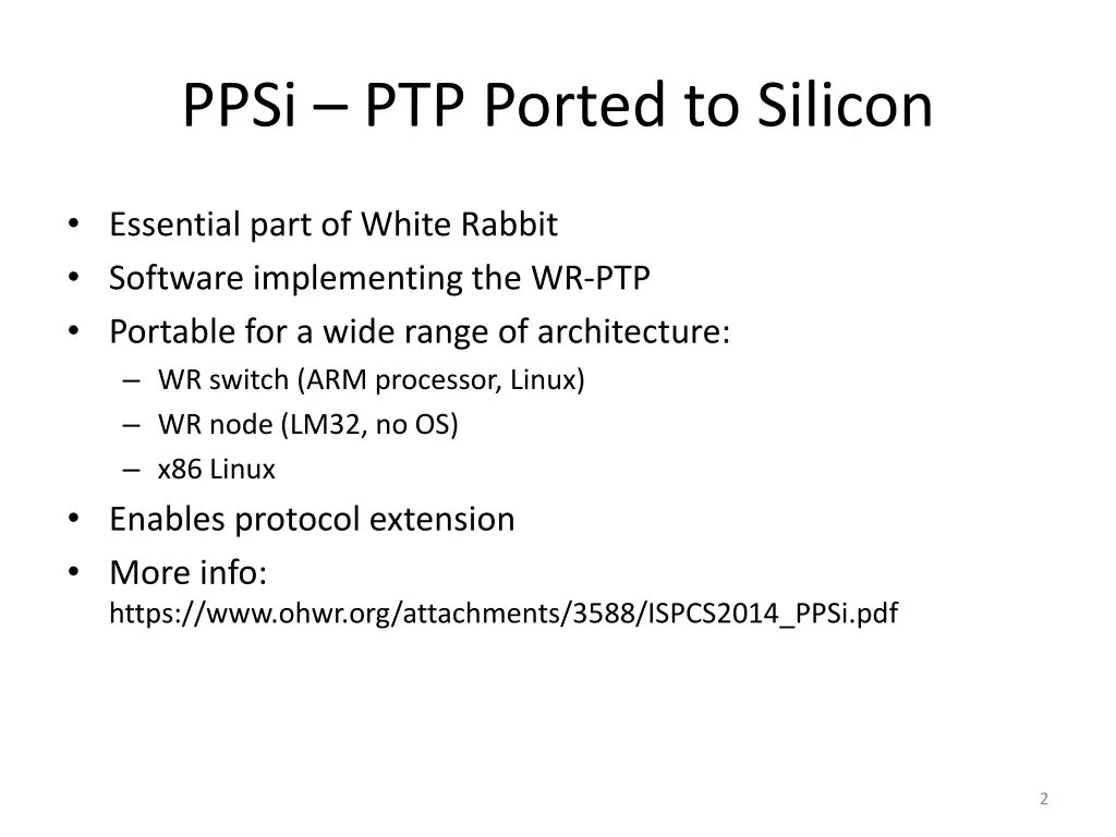 ppsi ptp ported to silicon