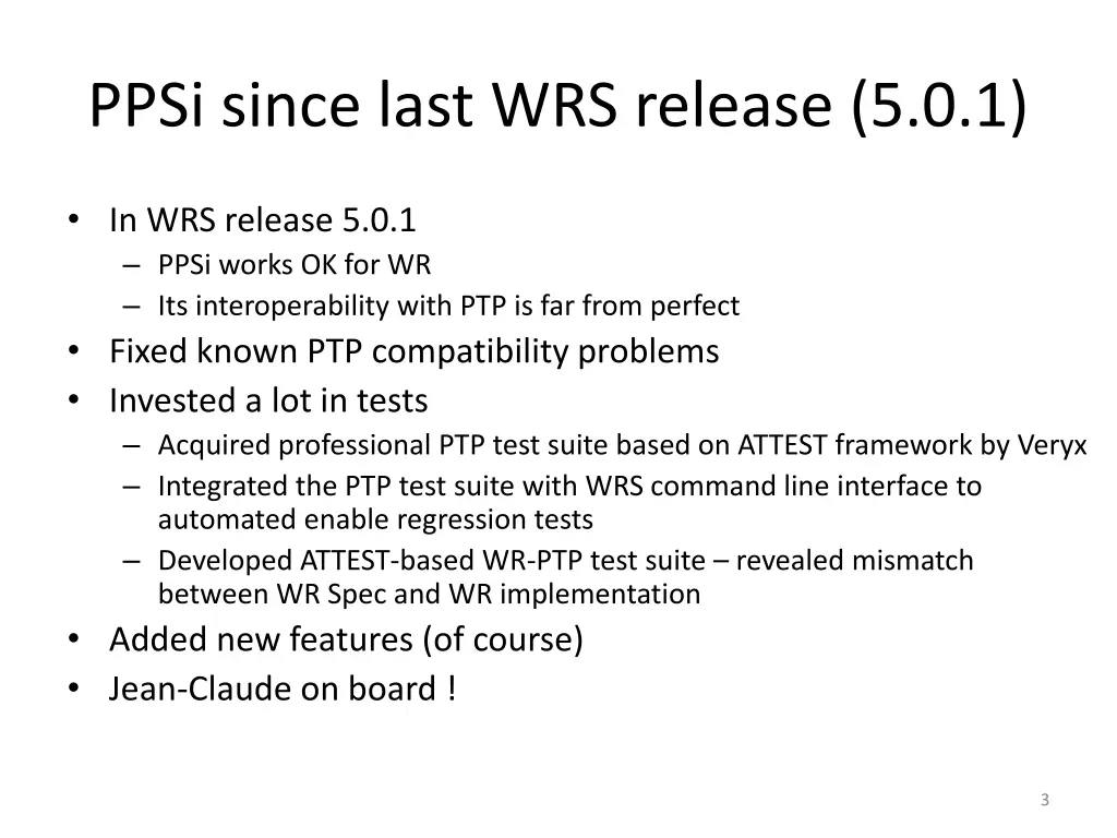 ppsi since last wrs release 5 0 1