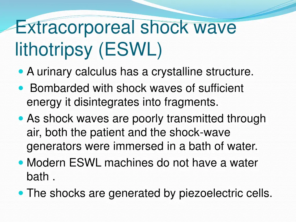 extracorporeal shock wave lithotripsy eswl