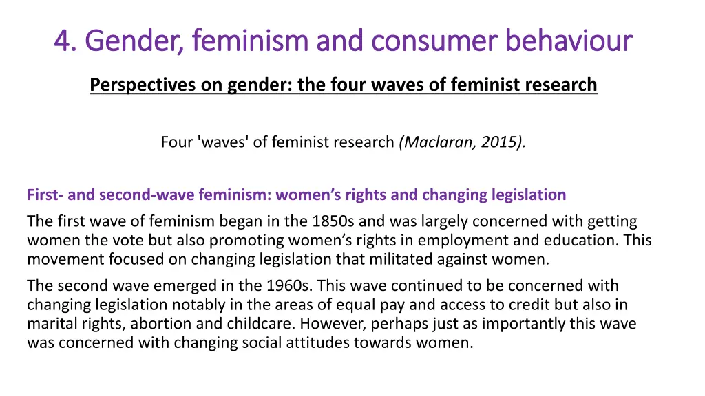 4 gender feminism and consumer behaviour 4 gender