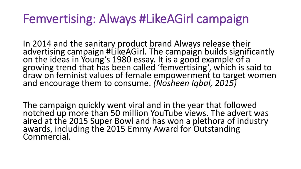 femvertising femvertising always