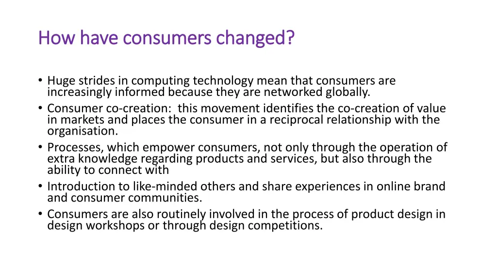 how have consumers changed how have consumers