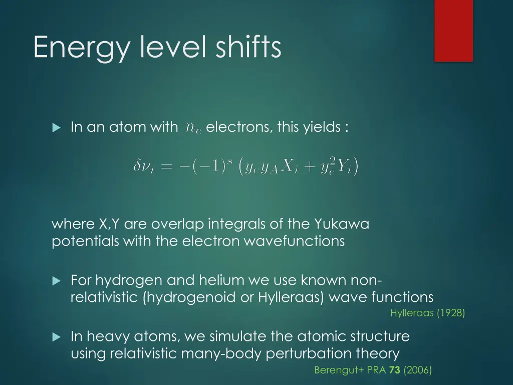 energy level shifts 2