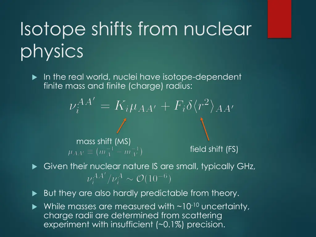 isotope shifts from nuclear physics