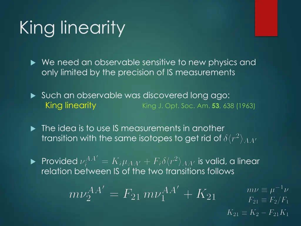 king linearity