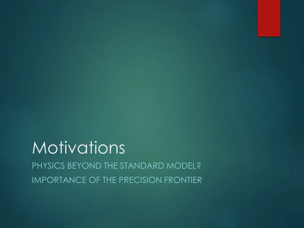 motivations physics beyond the standard model