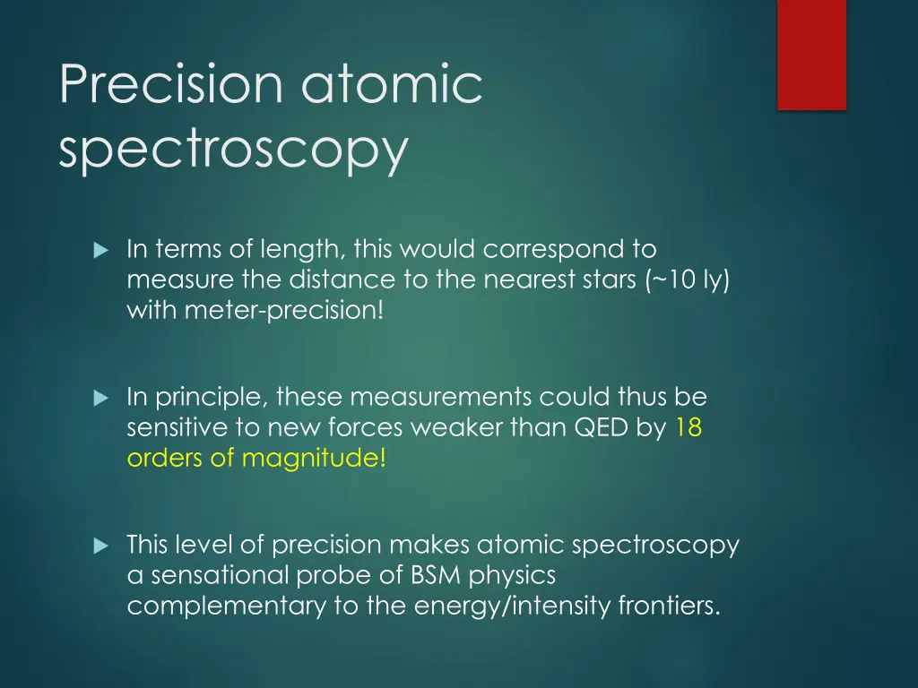 precision atomic spectroscopy 1