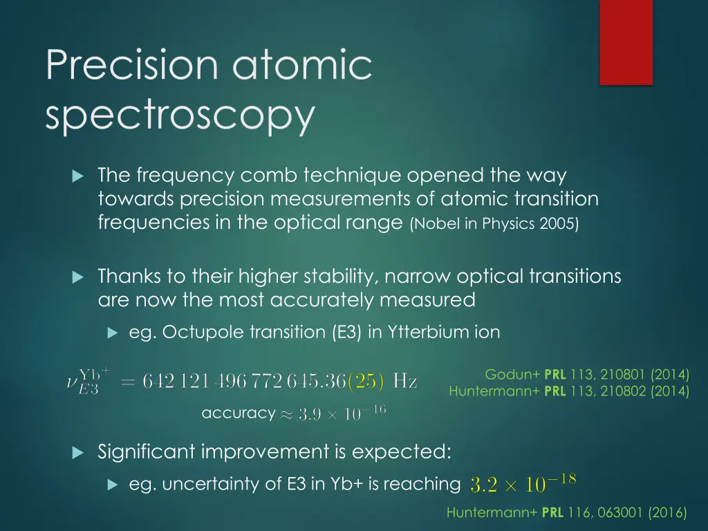 precision atomic spectroscopy