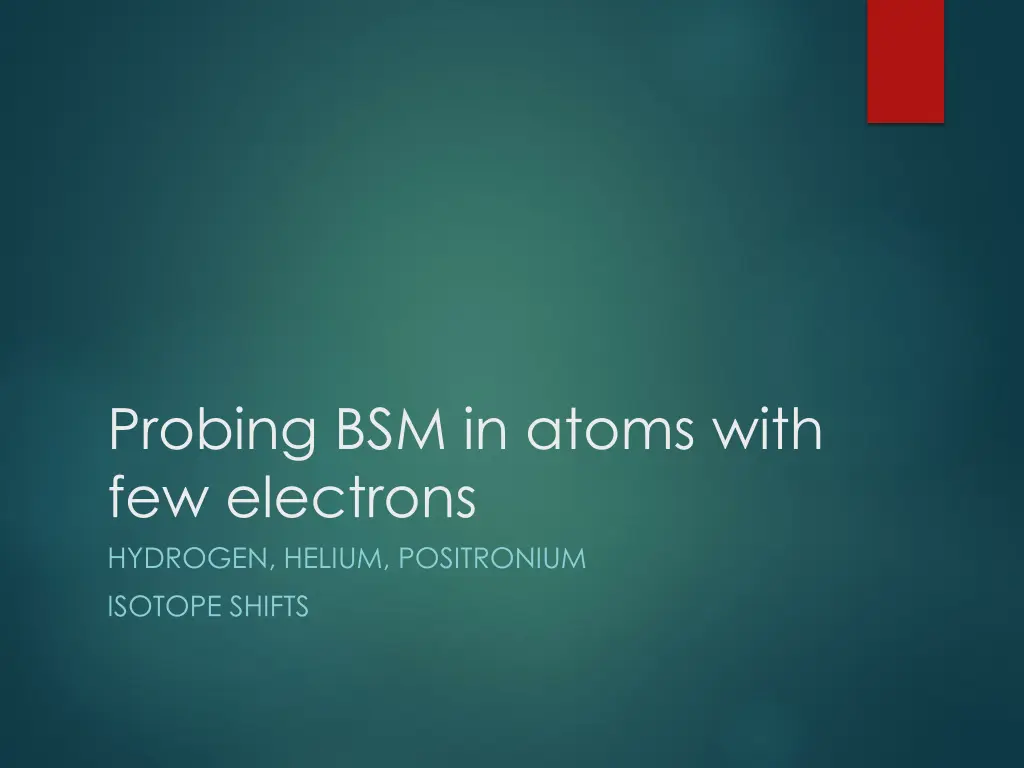 probing bsm in atoms with few electrons hydrogen