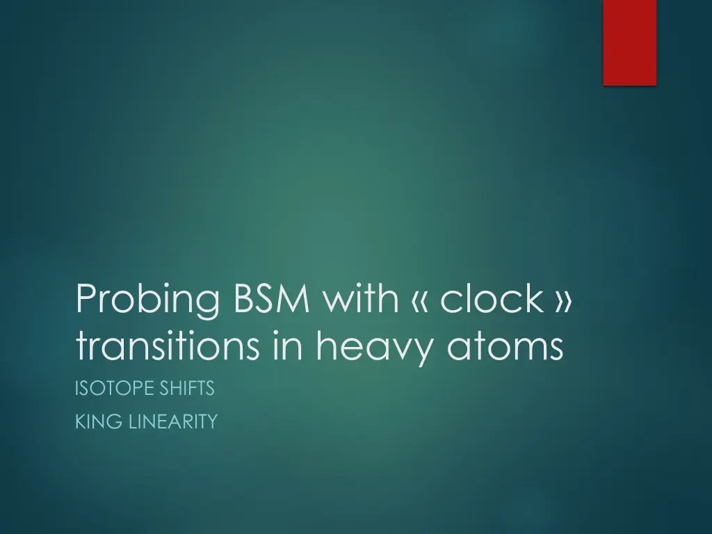 probing bsm with clock transitions in heavy atoms