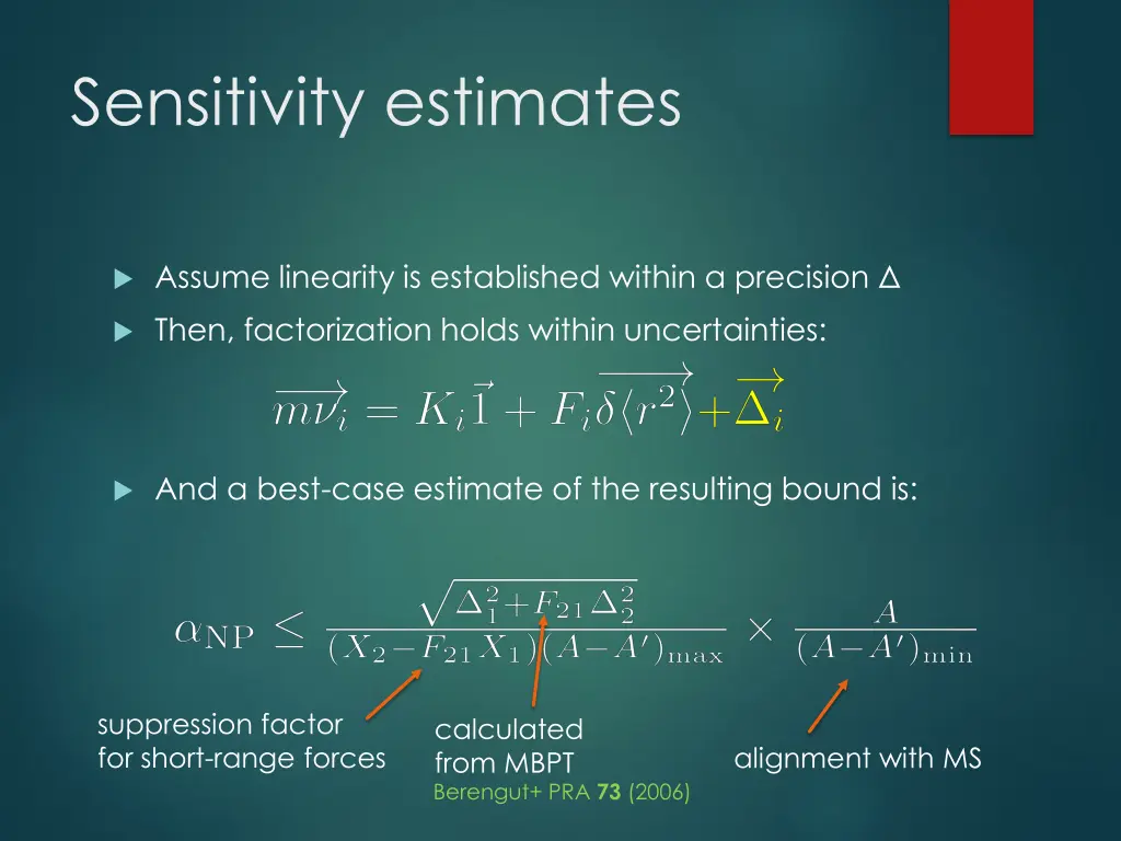 sensitivity estimates