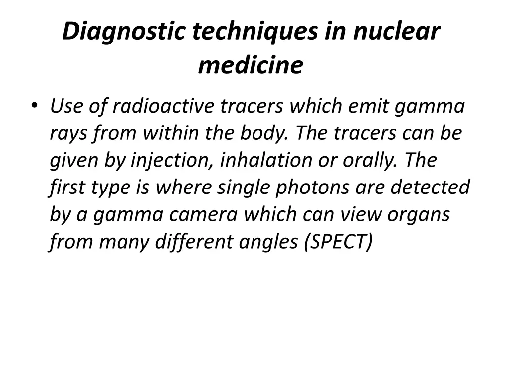 diagnostic techniques in nuclear medicine