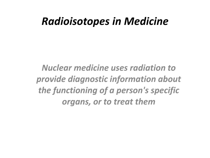 radioisotopes in medicine