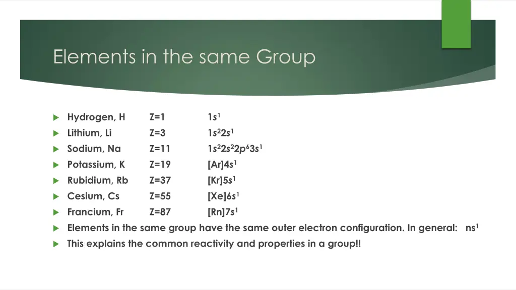 elements in the same group