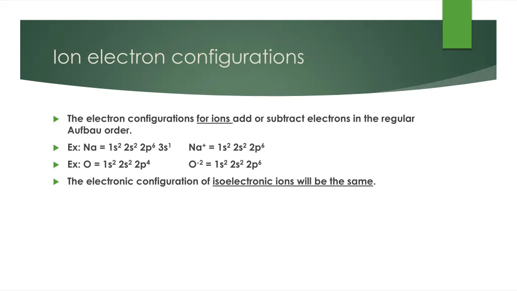 ion electron configurations