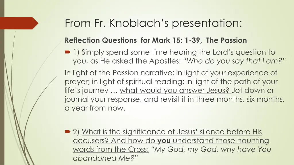 from fr knoblach s presentation