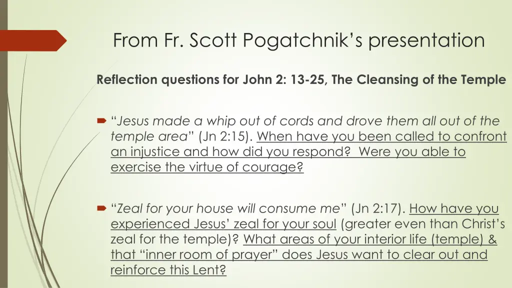 from fr scott pogatchnik s presentation