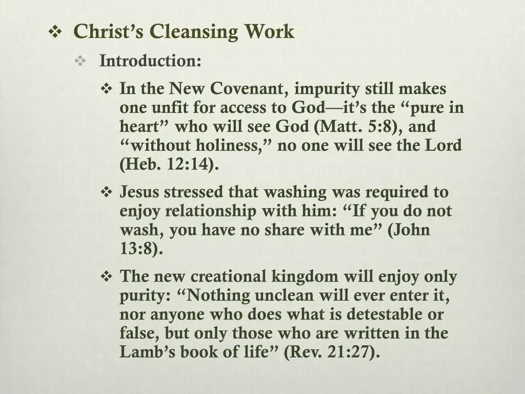 christ s cleansing work introduction