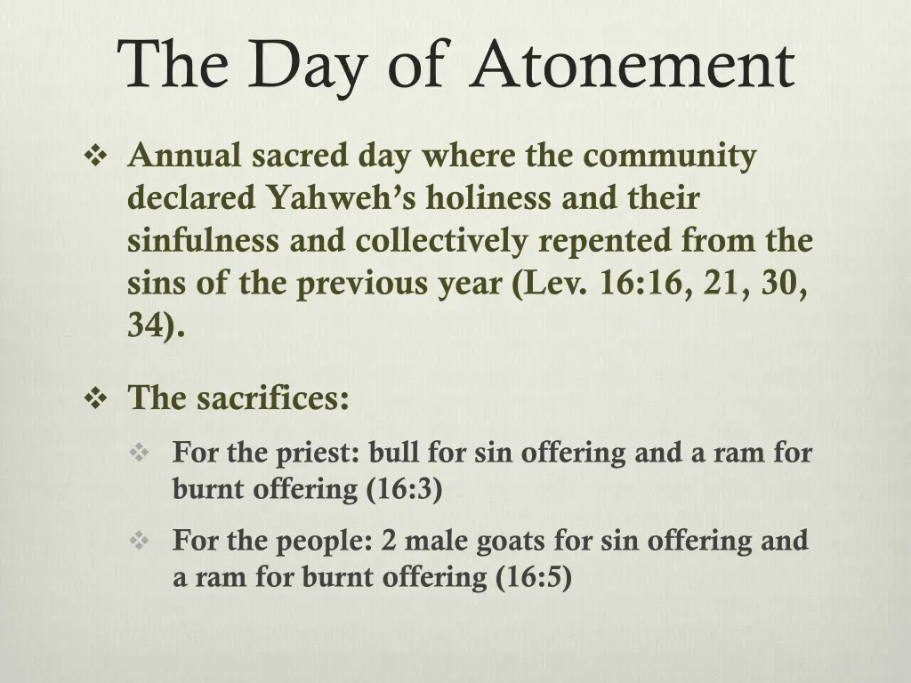 the day of atonement