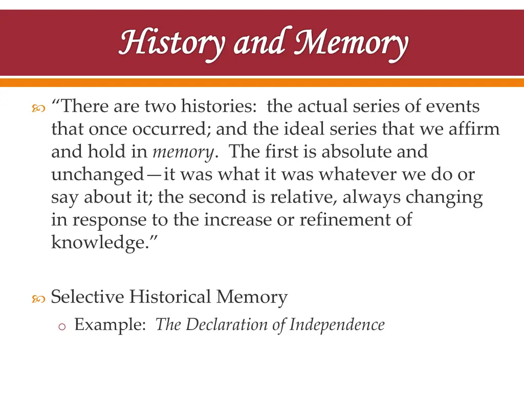 history and memory 1