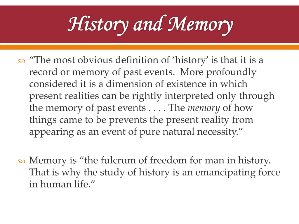 history and memory