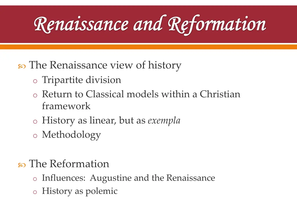 renaissance and reformation