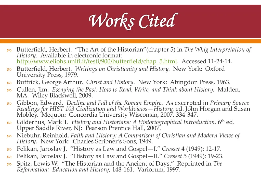 works cited