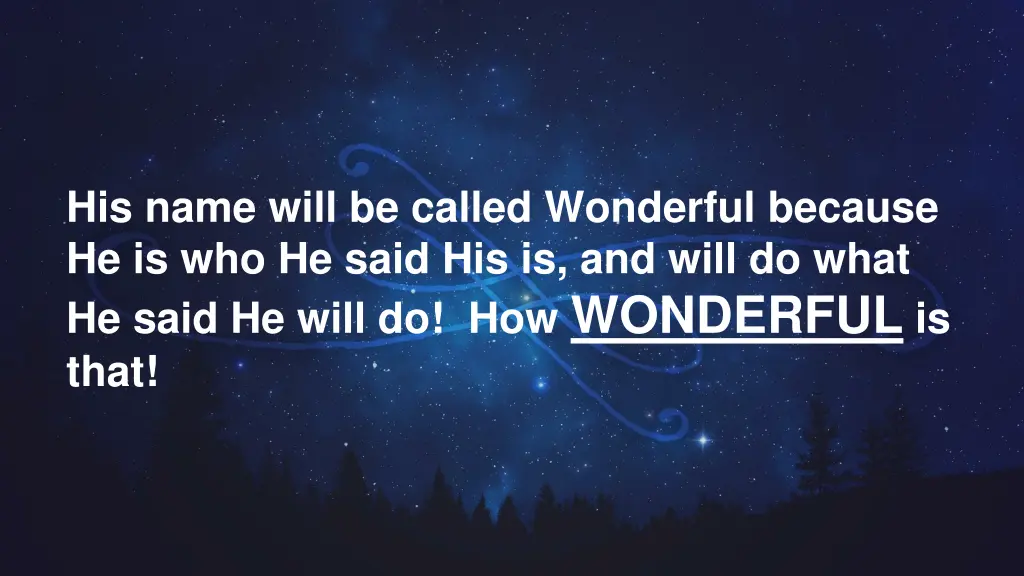 his name will be called wonderful because