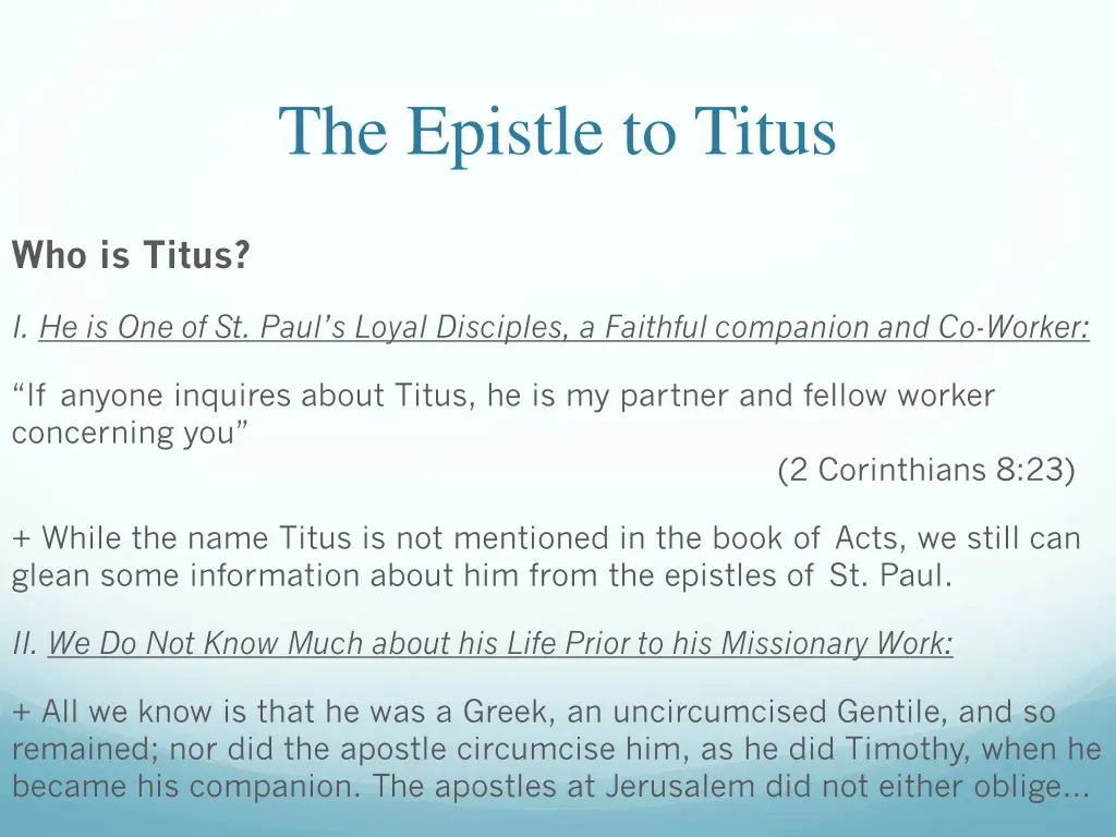 the epistle to titus