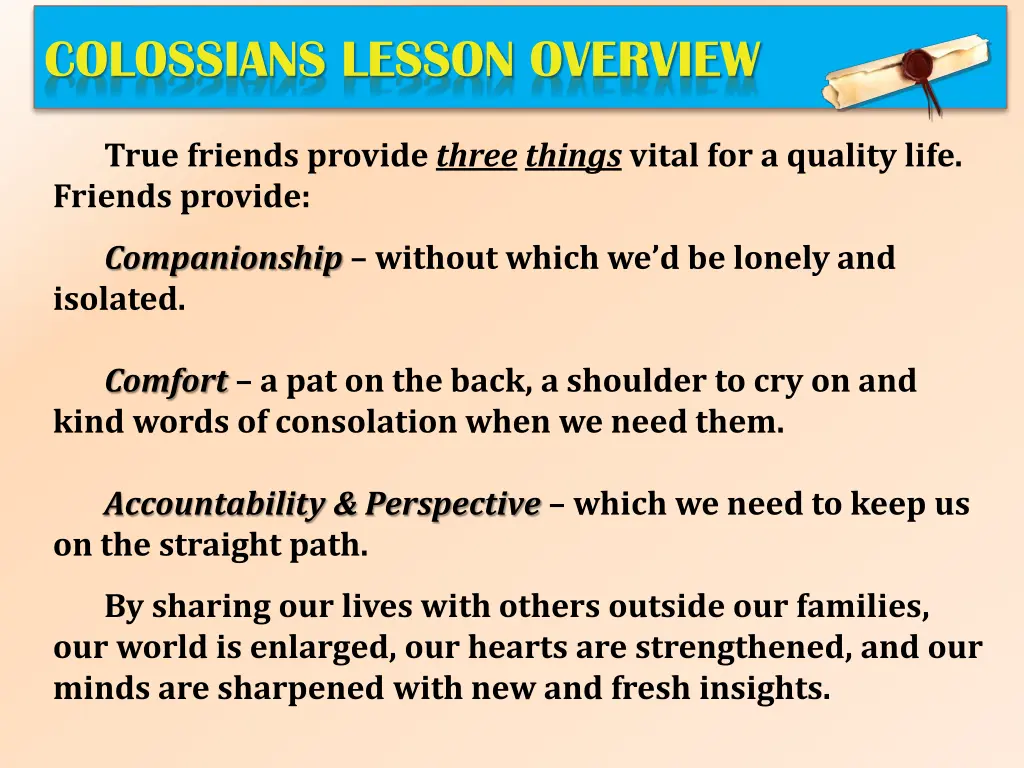 colossians lesson overview 1