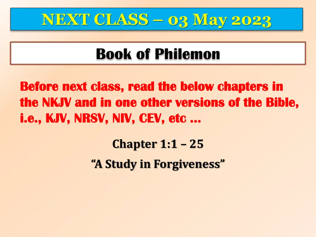 next class 03 may 2023