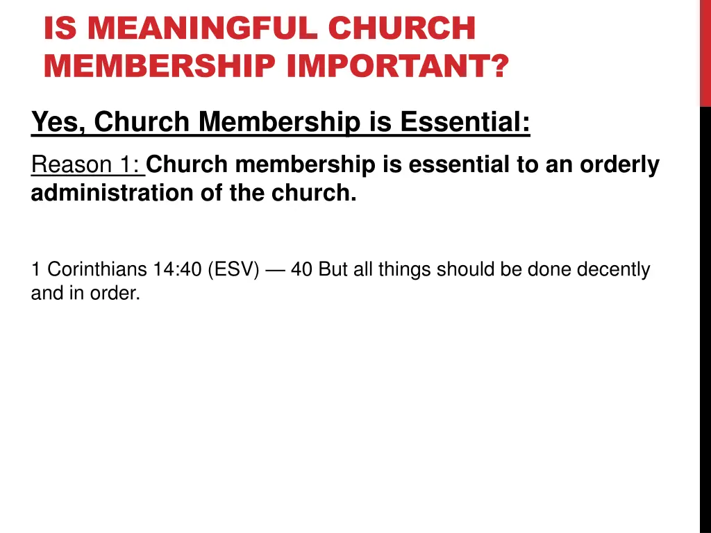 is meaningful church membership important 1