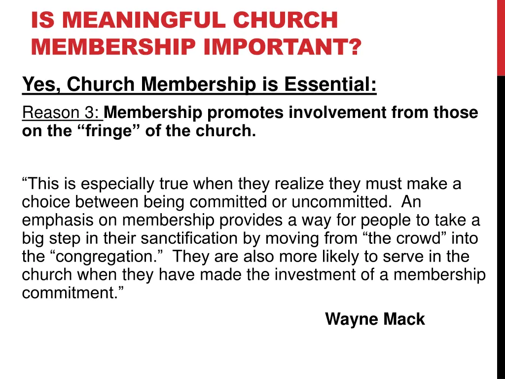 is meaningful church membership important 5