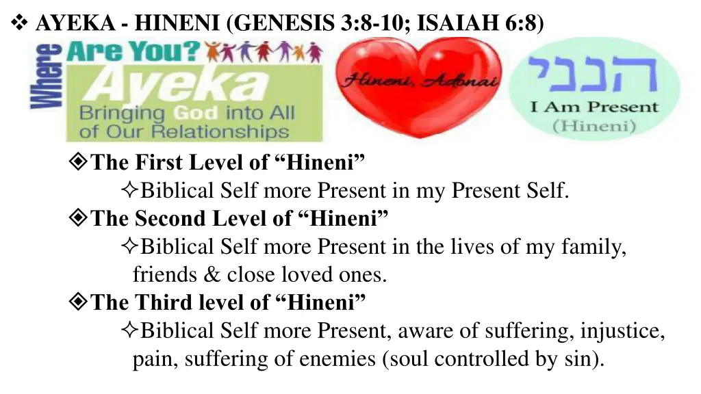 ayeka hineni genesis 3 8 10 isaiah 6 8