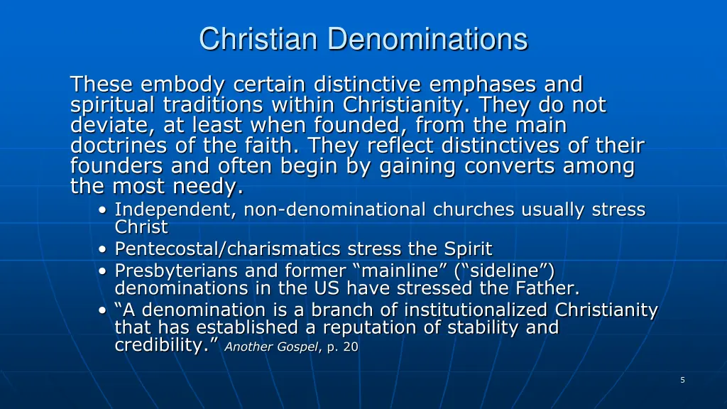 christian denominations