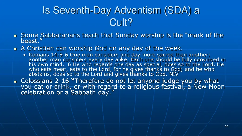 is seventh day adventism sda a cult 2