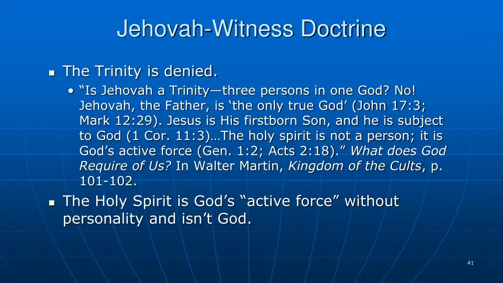 jehovah witness doctrine 2