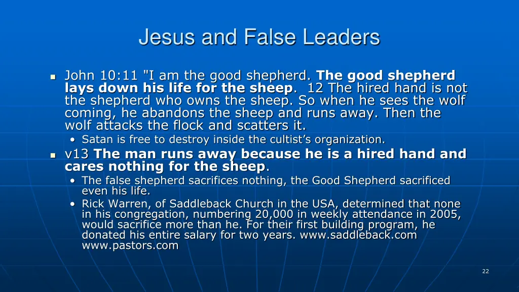 jesus and false leaders