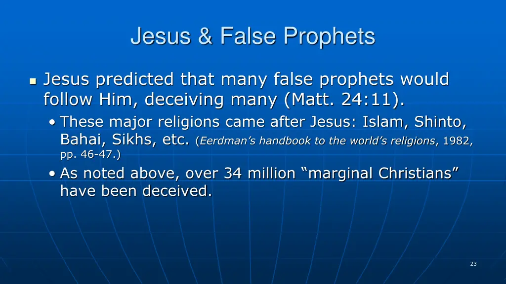 jesus false prophets