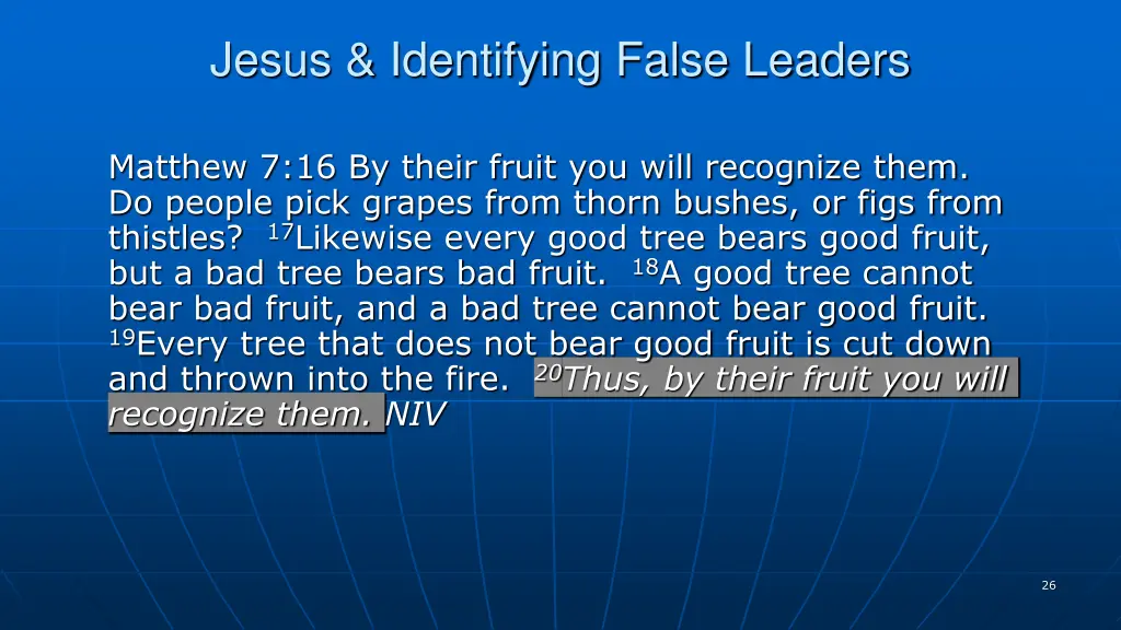 jesus identifying false leaders