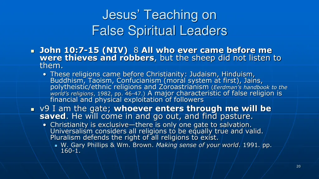 jesus teaching on false spiritual leaders