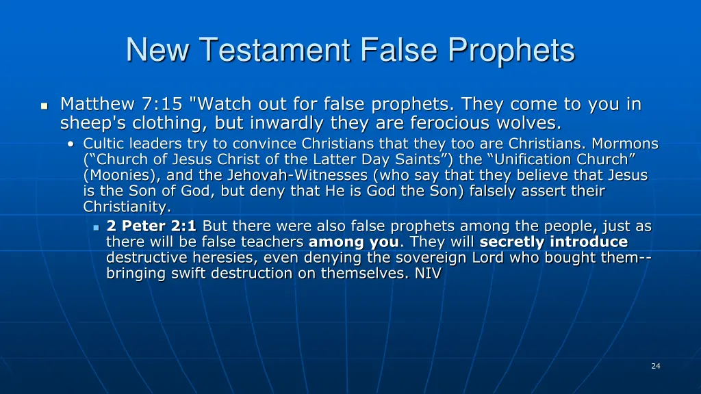 new testament false prophets