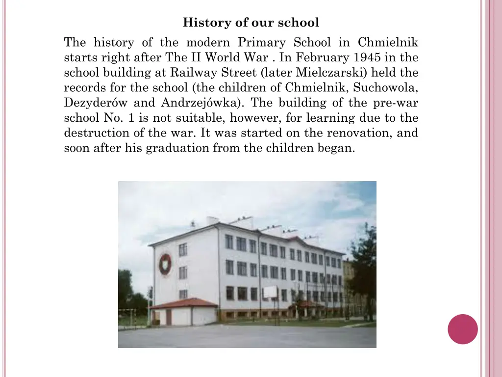 history of our school