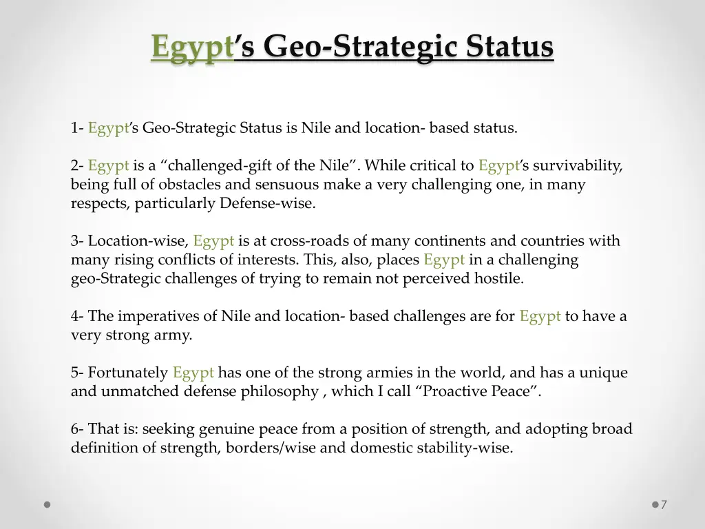 egypt s geo strategic status