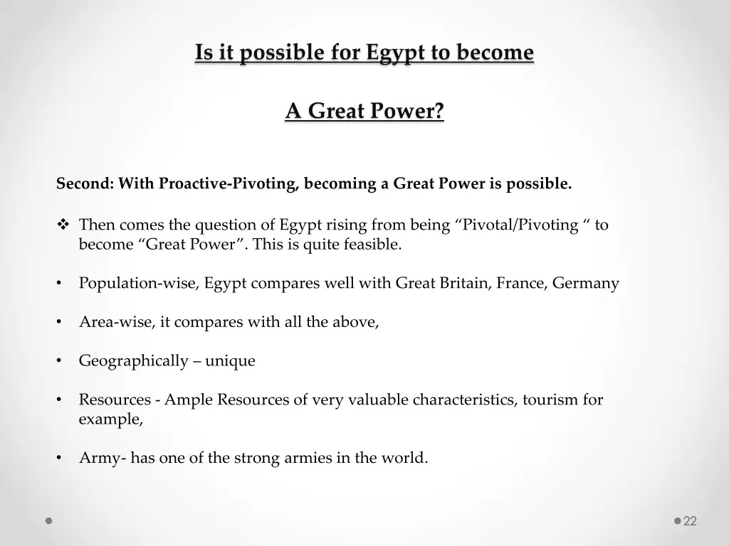 is it possible for egypt to become 1