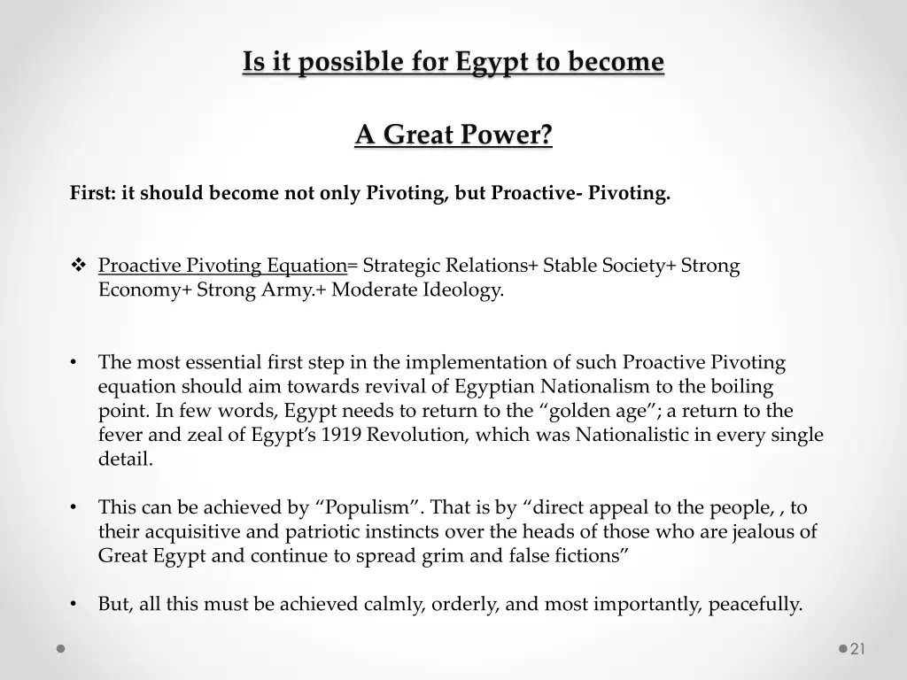 is it possible for egypt to become