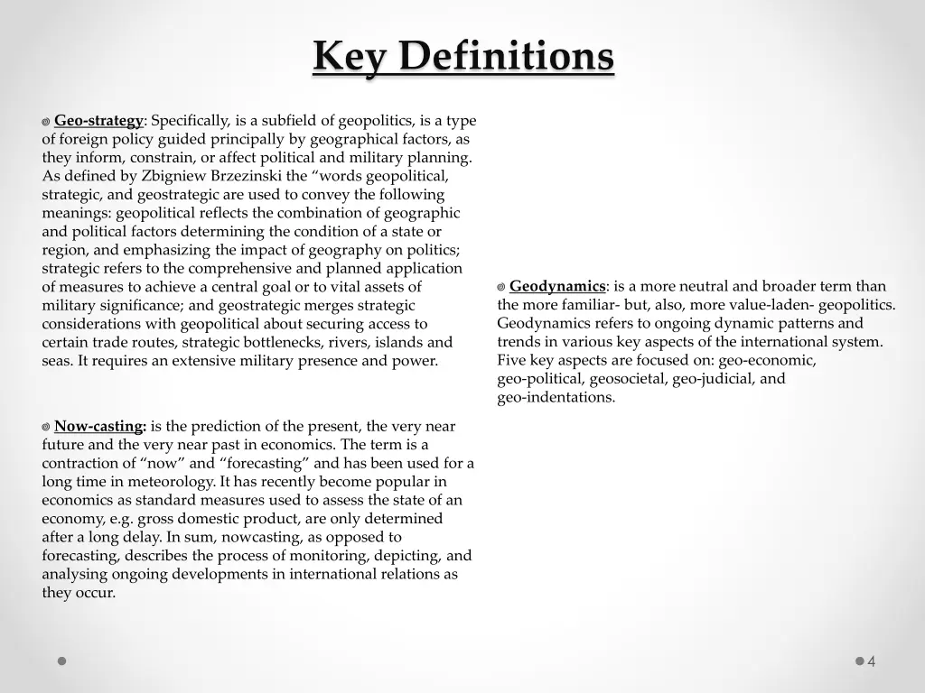 key definitions