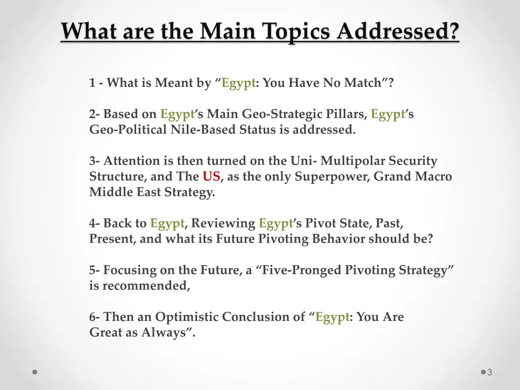 what are the main topics addressed